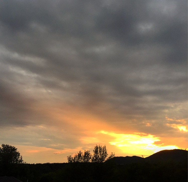 The sunset on our walk home